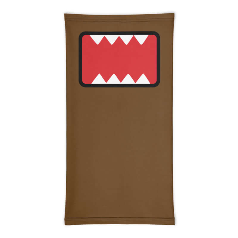 "DOMO KUN" neck gaiter laid out flat